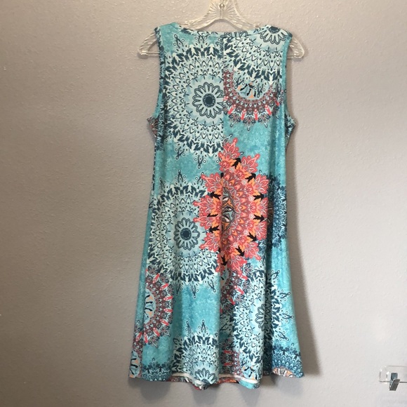 Zesica dress Women's M Medium sleeveless abstract medallion knit scoop neck EUC - Picture 6 of 10